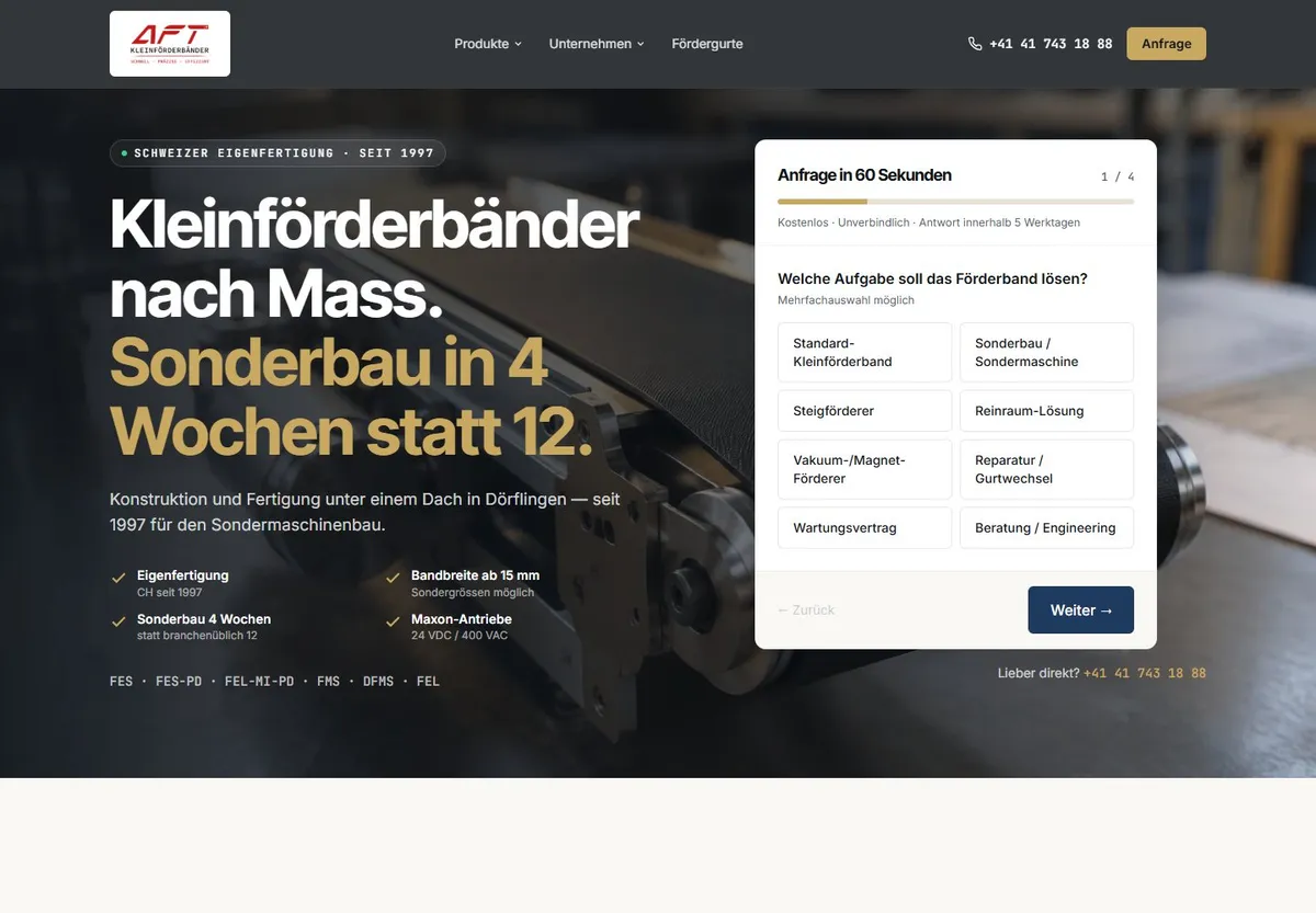 Entwurf der Studie Lineara — Industrie