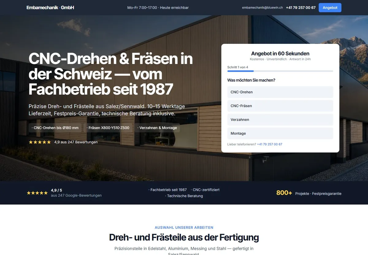 Entwurf der Studie Prezisa — Industrie